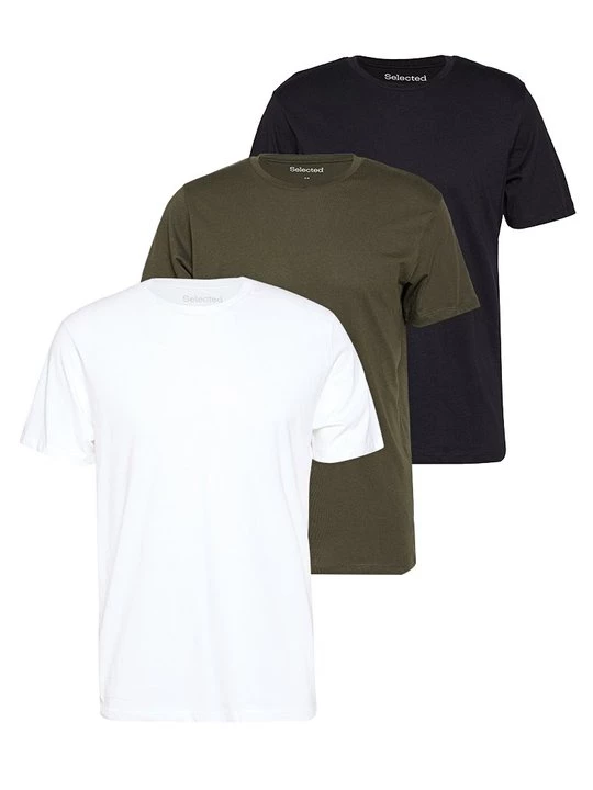 Foto van product T-shirt basic Selected donkergroen