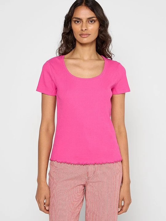 Foto van product T-shirt basic Selected donkerroze