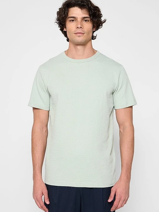 Foto van product T-shirt basic Selected lichtblauw