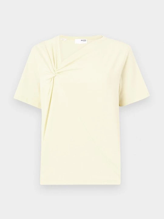 Foto van product T-shirt basic Selected lichtgeel
