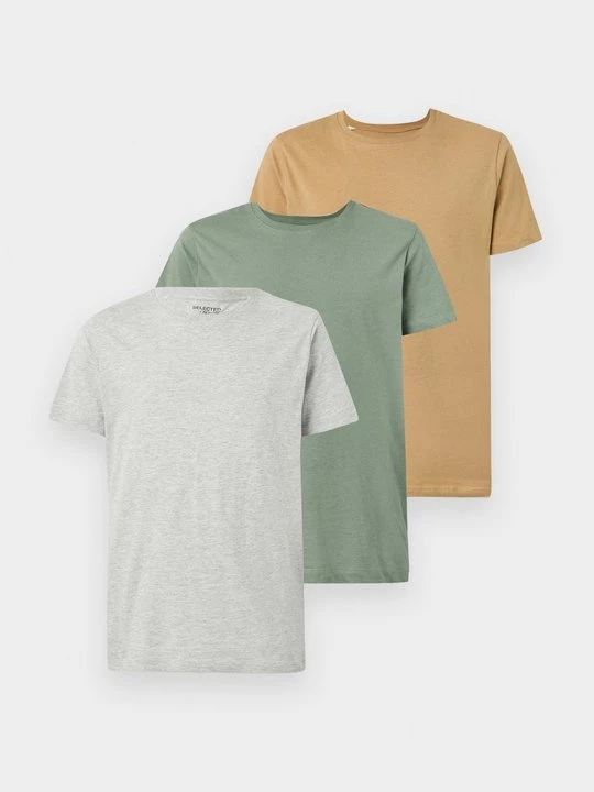 Foto van product T-shirt basic Selected lichtgrijs
