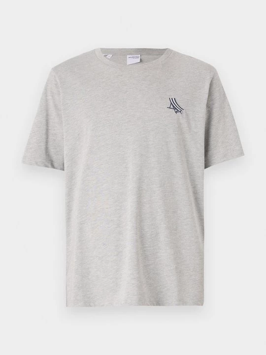 Foto van product T-shirt basic Selected lichtgrijs gemêleerd