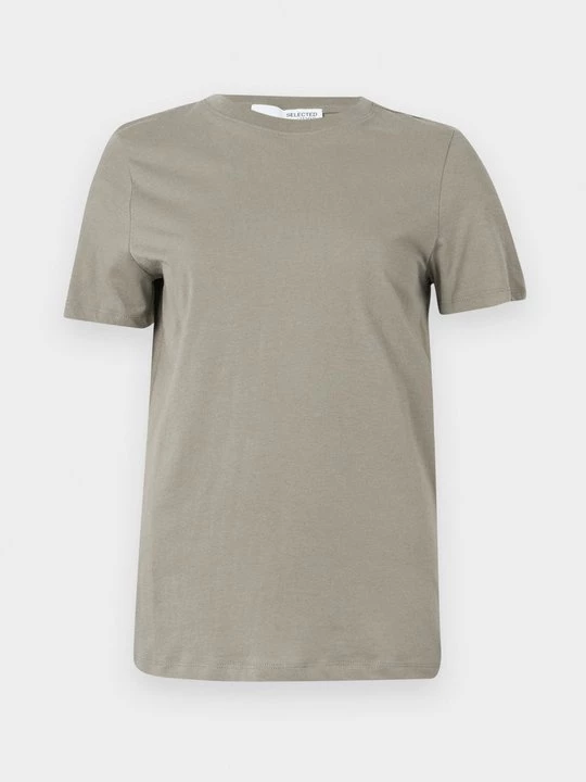 Foto van product T-shirt basic Selected olijfgroen