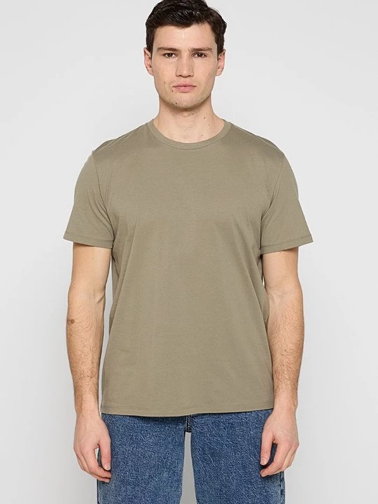 Foto van product T-shirt basic Selected olijfgroen