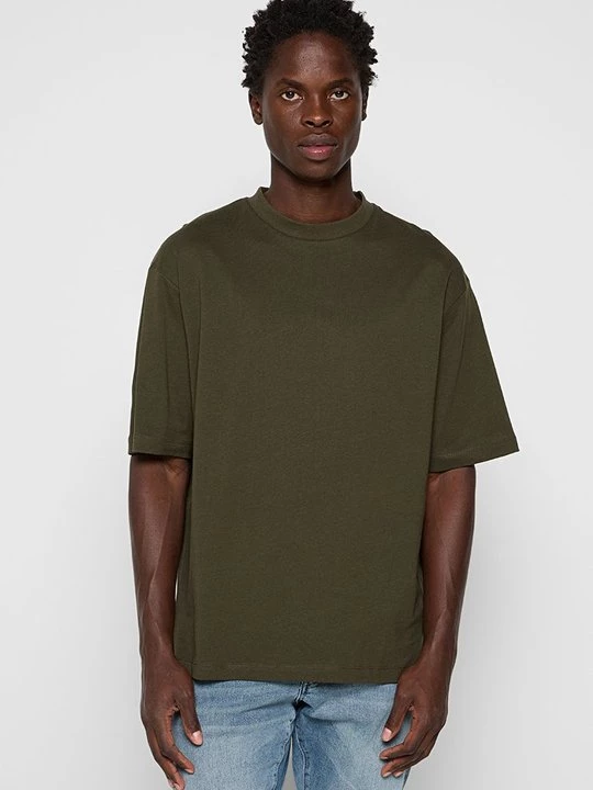 Foto van product T-shirt basic Selected olijfgroen