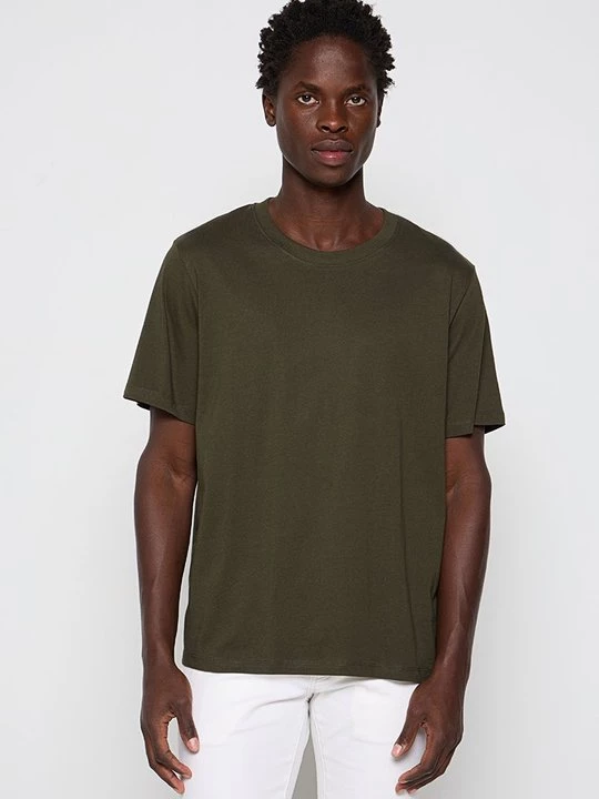 Foto van product T-shirt basic Selected olijfgroen