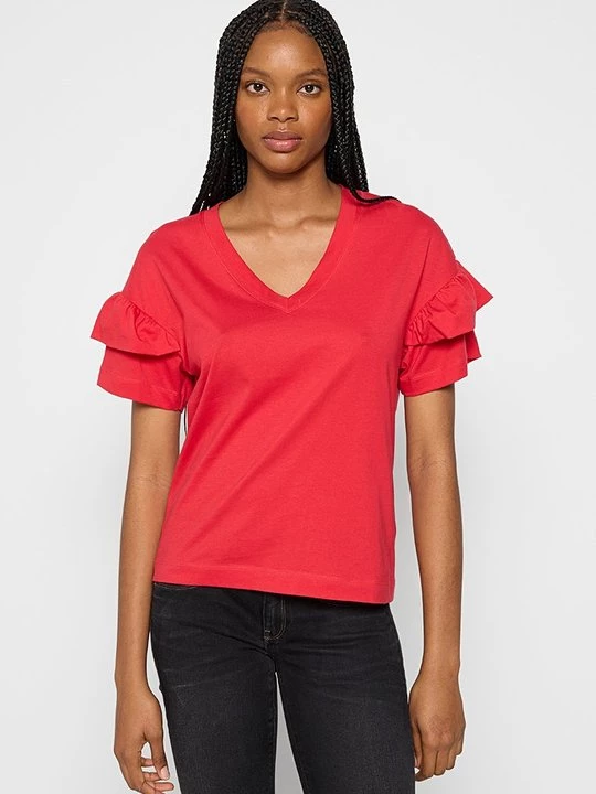 Foto van product T-shirt basic Selected rood