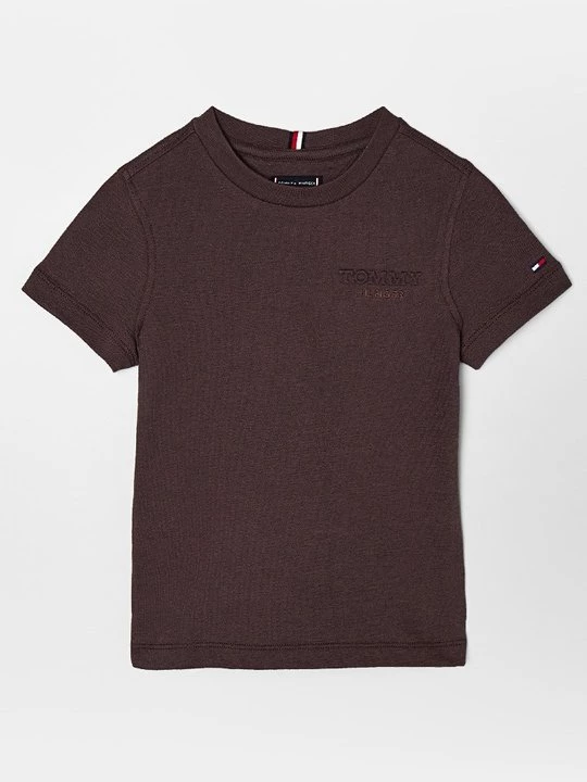 Foto van product T-shirt basic Tommy Hilfiger donkerbruin