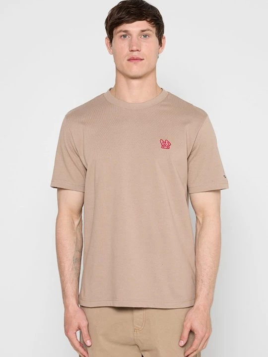 Foto van product T-shirt basic Tommy Hilfiger taupe