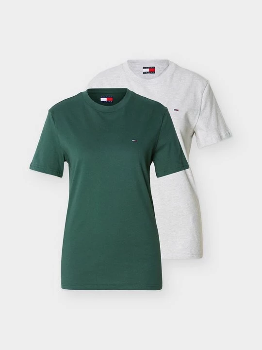Foto van product T-shirt basic Tommy Jeans lichtgrijs gemêleerd