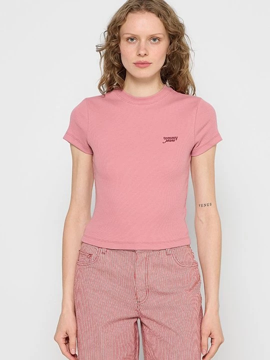 Foto van product T-shirt basic Tommy Jeans roze