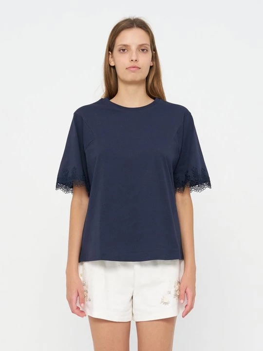Foto van product T-shirt basic TWINSET donkerblauw