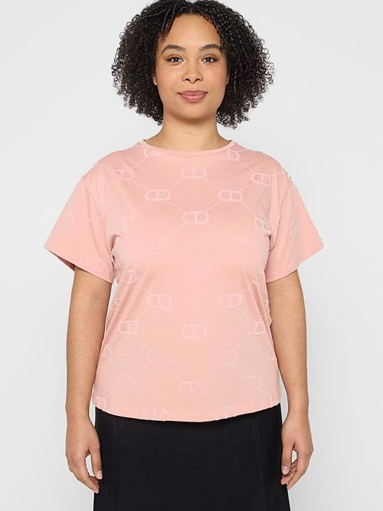 Foto van product T-shirt basic TWINSET roze