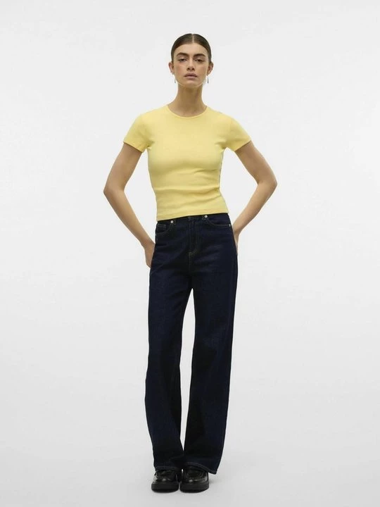 Foto van product T-shirt basic Vero Moda lichtgeel
