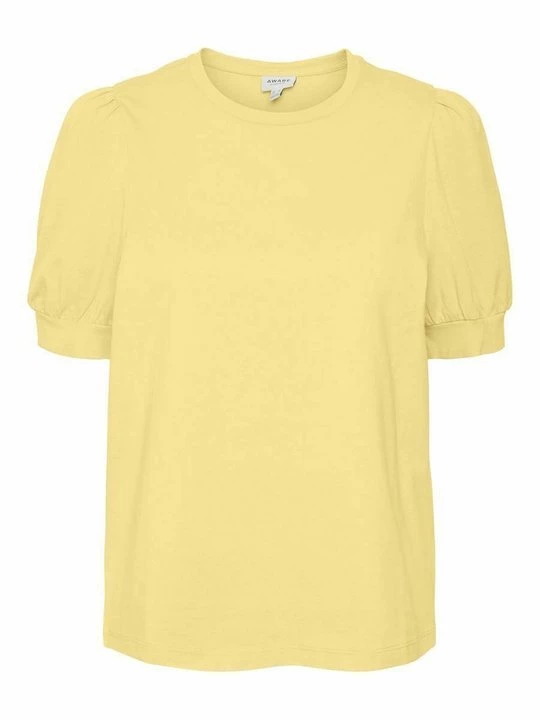 Foto van product T-shirt basic Vero Moda lichtgeel