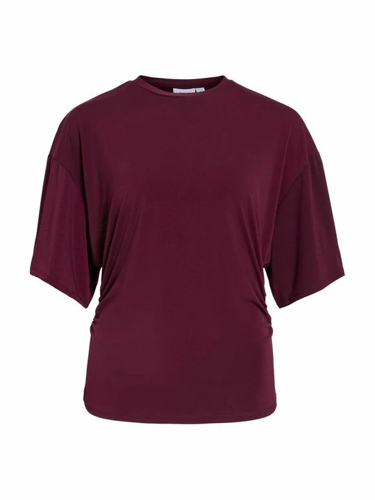 Foto van product T-shirt basic Vila bordeauxrood