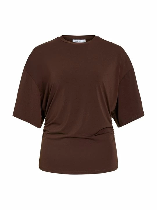Foto van product T-shirt basic Vila donkerbruin