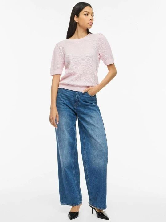 Foto van product T-shirt basic Vila gemêleerd roze