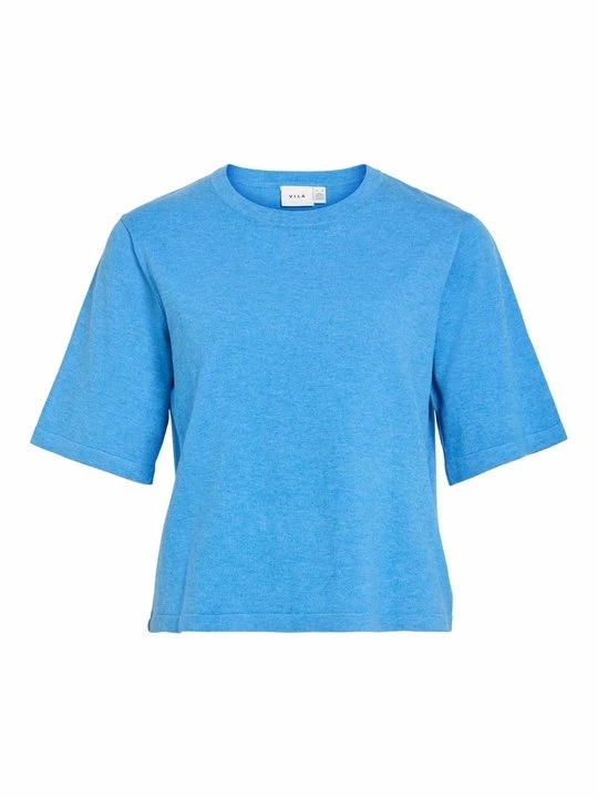 Foto van product T-shirt basic Vila lichtblauw gemêleerd