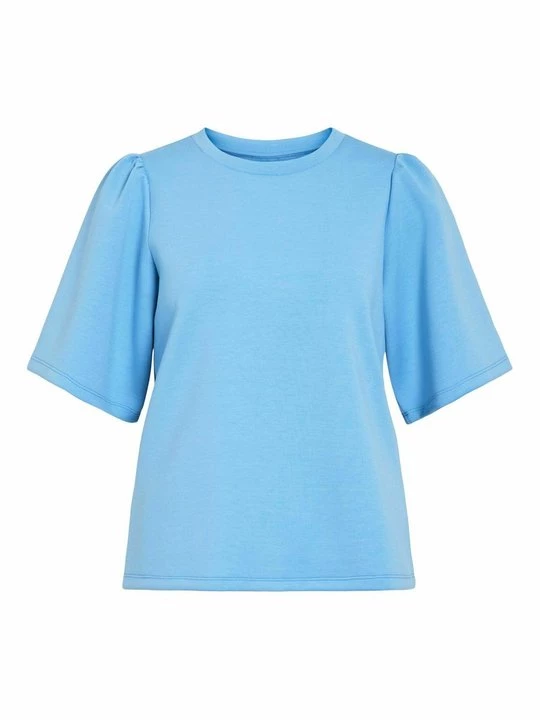 Foto van product T-shirt basic Vila lichtblauw gemêleerd