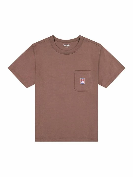 Foto van product T-shirt basic Wrangler donkerbruin