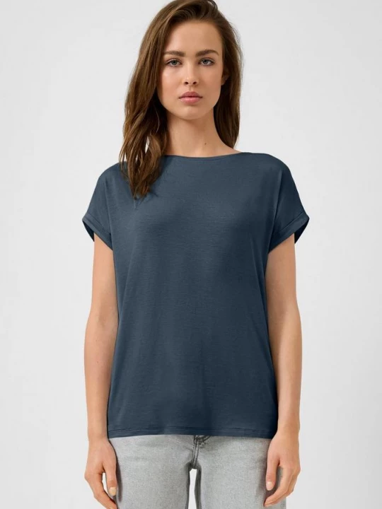 Foto van product T-shirt gemaakt van lyocell-mix QS blauw
