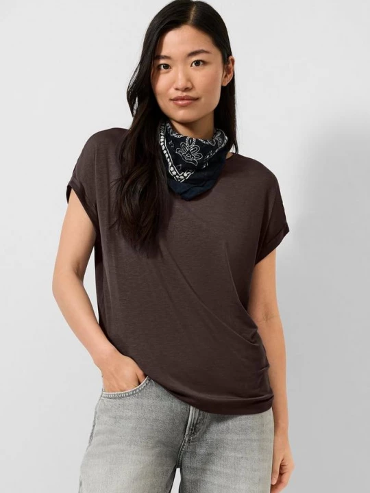 Foto van product T-shirt gemaakt van lyocell-mix QS bruin