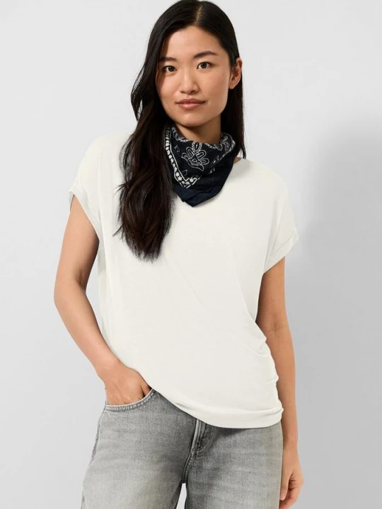 Foto van product T-shirt gemaakt van lyocell-mix QS crème