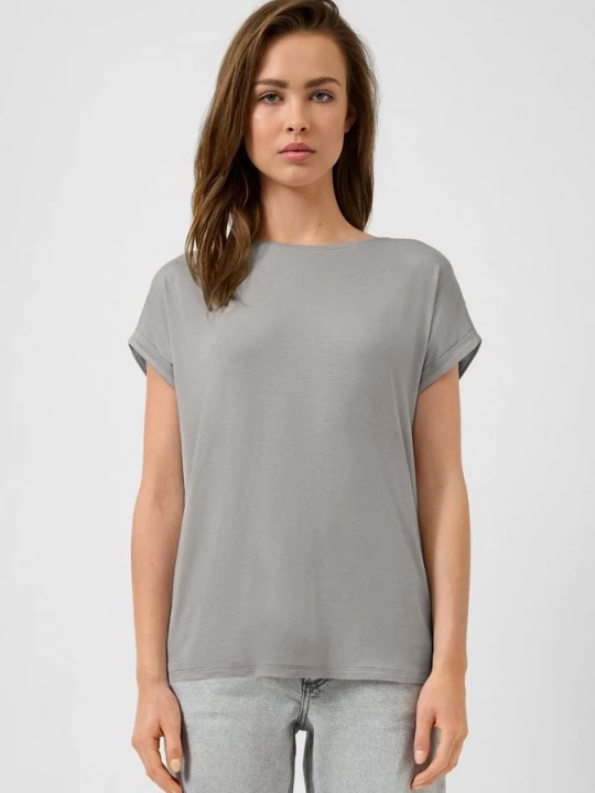 Foto van product T-shirt gemaakt van lyocell-mix QS grijs