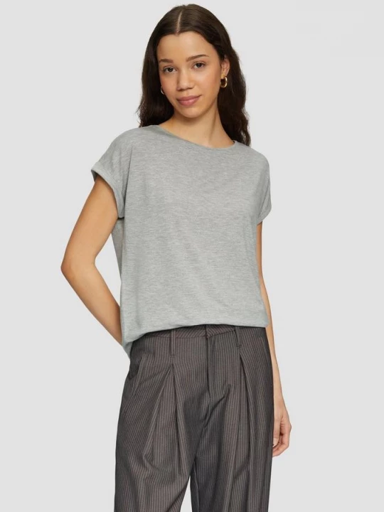 Foto van product T-shirt gemaakt van lyocell-mix QS grijs