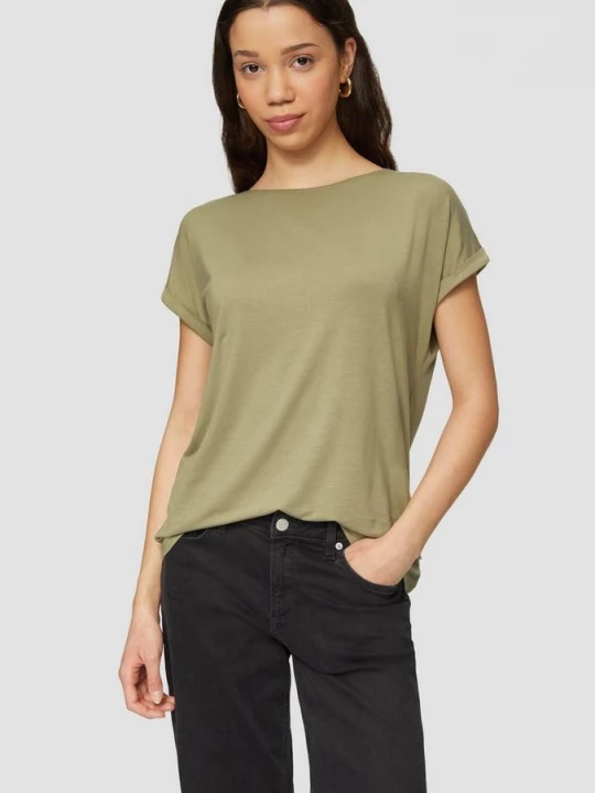 Foto van product T-shirt gemaakt van lyocell-mix QS olijfgroen