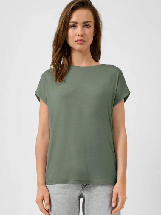 Foto van product T-shirt gemaakt van lyocell-mix QS olijfgroen