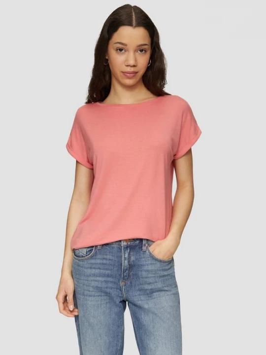 Foto van product T-shirt gemaakt van lyocell-mix QS rood