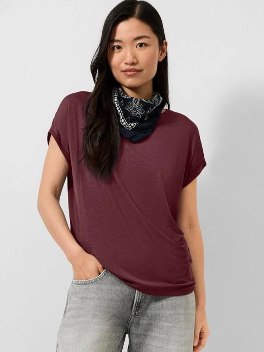 Foto van product T-shirt gemaakt van lyocell-mix QS rood