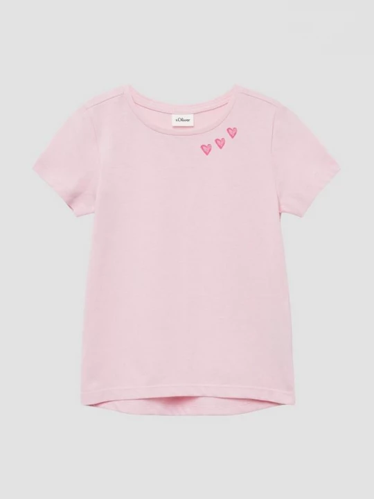 Foto van product T-shirt in een loose fit met print op de voor- en achterkant s.Oliver roze