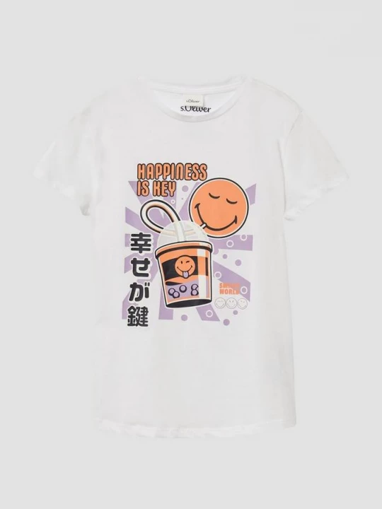 Foto van product T-shirt in een loose fit met Smiley®-print s.Oliver wit