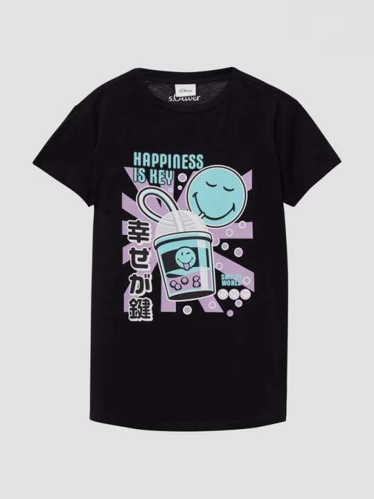 Foto van product T-shirt in een loose fit met Smiley®-print s.Oliver zwart