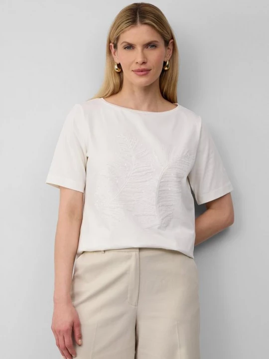Foto van product T-shirt in een relaxed fit met pailletjes s.Oliver crème