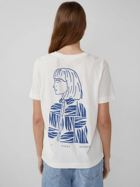 Foto van product T-shirt in een relaxed fit met print op de voor- en achterkant s.Oliver crème