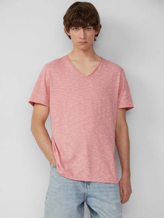 Foto van product T-shirt in gemêleerd met rolrand QS sinaasappel