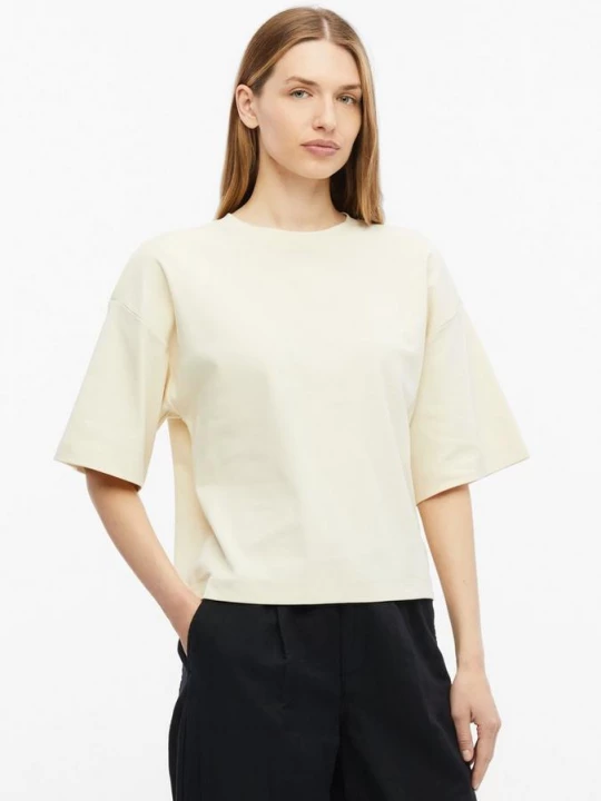 Foto van product T-shirt in interlockjersey met afgezakte schouder s.Oliver beżowy