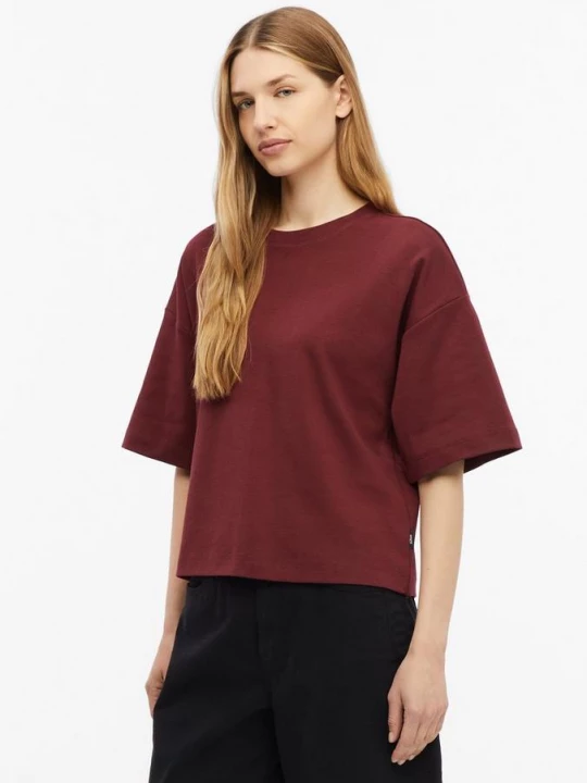 Foto van product T-shirt in interlockjersey met afgezakte schouder s.Oliver rood