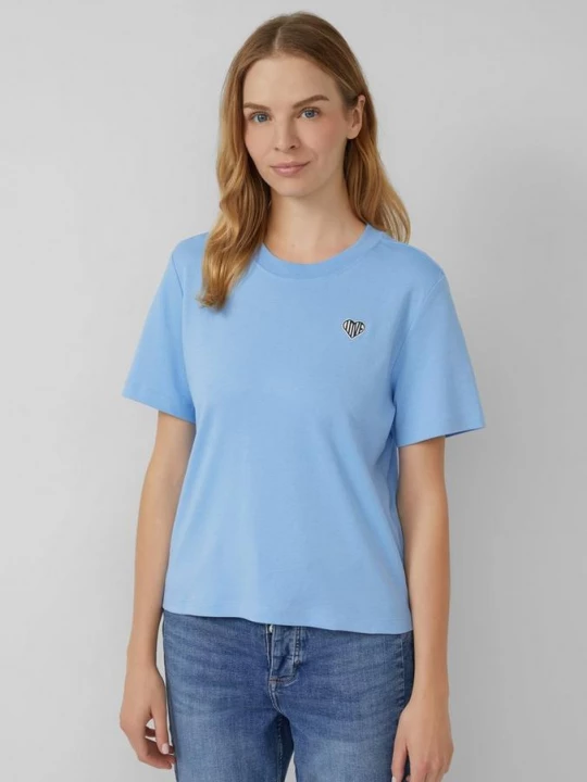 Foto van product T-shirt in interlockjersey met kleine patch s.Oliver blauw