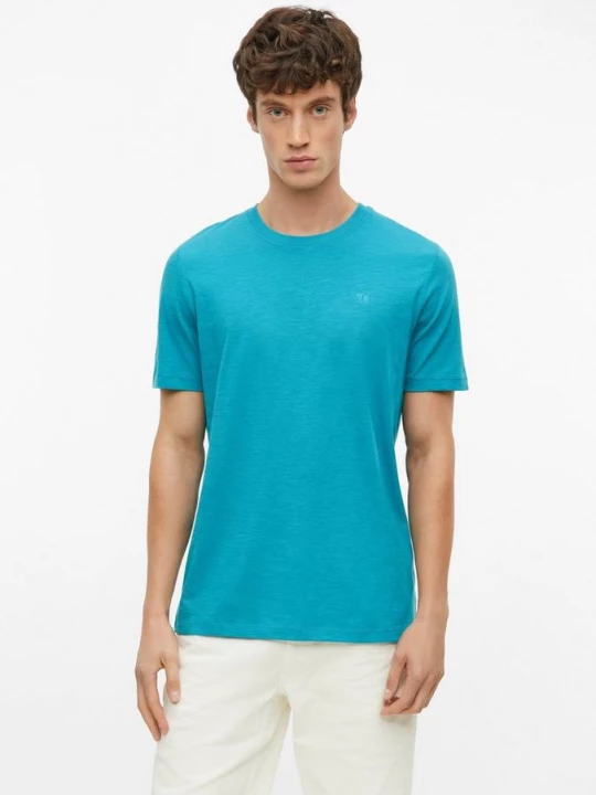 Foto van product T-shirt in vlamgarenstructuur met logodetail s.Oliver