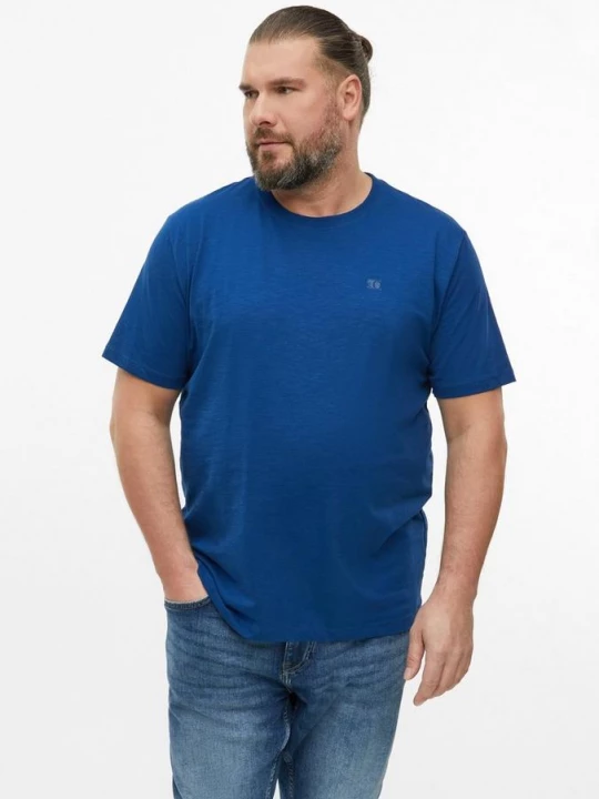 Foto van product T-shirt in vlamgarenstructuur met logodetail s.Oliver blauw