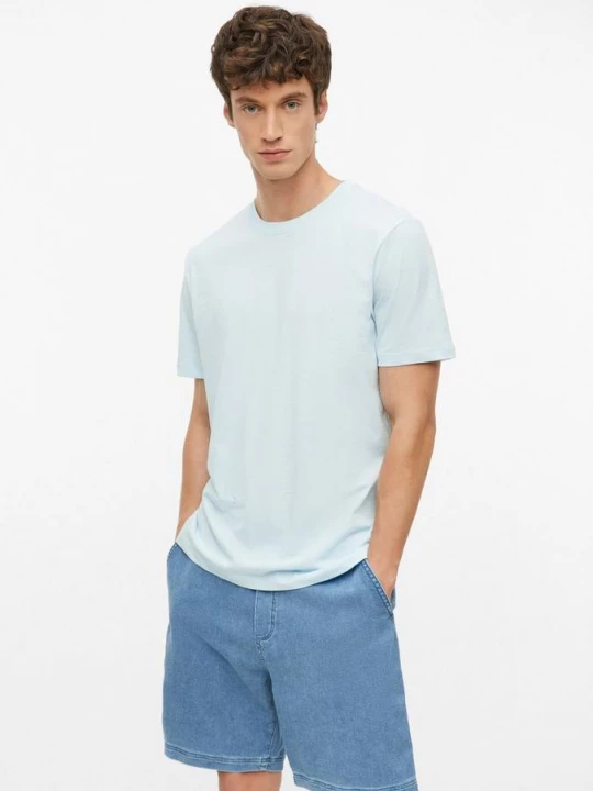 Foto van product T-shirt in vlamgarenstructuur met logodetail s.Oliver blauw