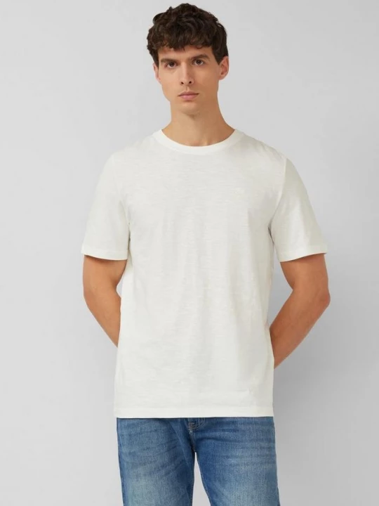 Foto van product T-shirt in vlamgarenstructuur met logodetail s.Oliver crème