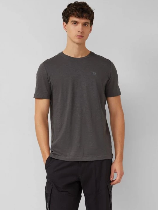 Foto van product T-shirt in vlamgarenstructuur met logodetail s.Oliver grijs