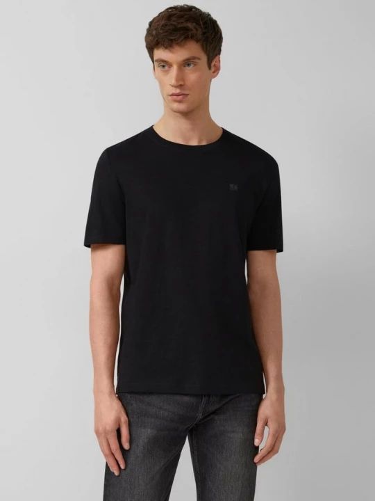 Foto van product T-shirt in vlamgarenstructuur met logodetail s.Oliver zwart