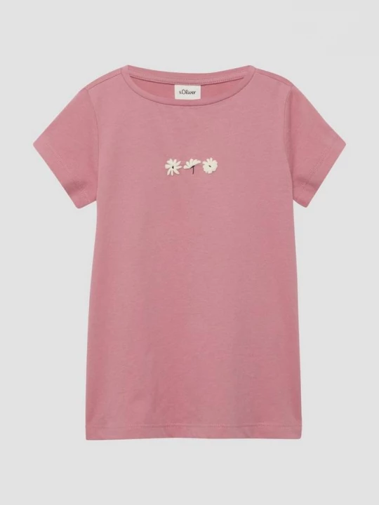 Foto van product T-shirt met A-vorm print s.Oliver roze